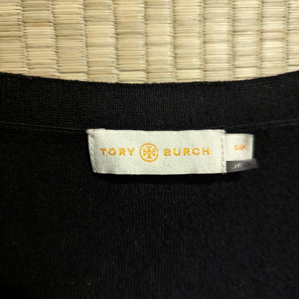 Tory Burch Madeline Merino Wool Cardigan Black Women's Size Small - Picture 3 of 8